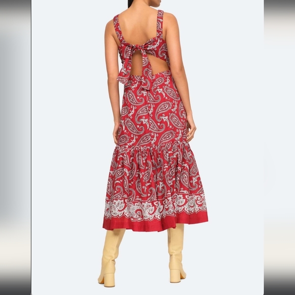 Sea New York Theodora Red Apron Dress US 6 - Picture 8 of 13